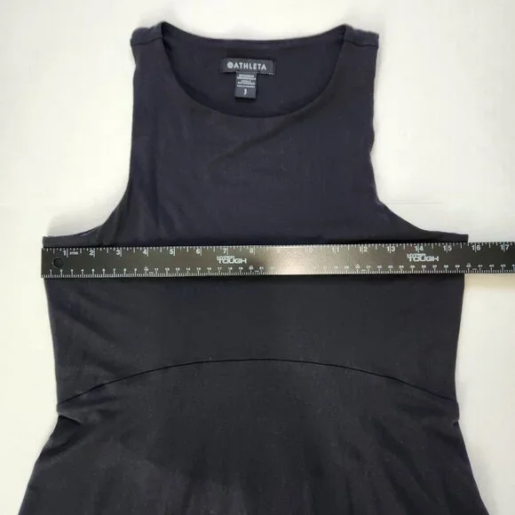 Athleta Santorini Thera Dress S Black Sleeveless Short Fit & Flare 531173 - Picture 6 of 11
